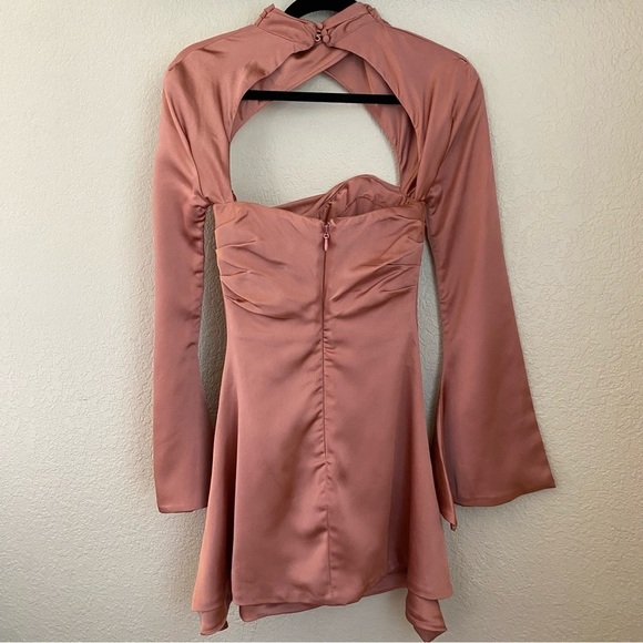 House‎ of CB Toira Satin Corset Rose Pink Flare Mini Dress NWOT size XS - Picture 5 of 15